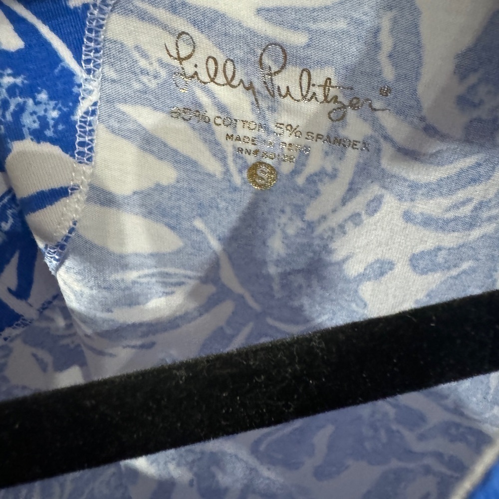 Lilly Pulitzer Waverly Top Blue White Lobster Size Small - Picture 2 of 4